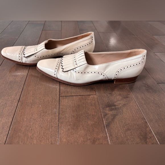Women’s Vintage Bally Black Off-White Genuine Leather Loafers 8.5N - Picture 6 of 6